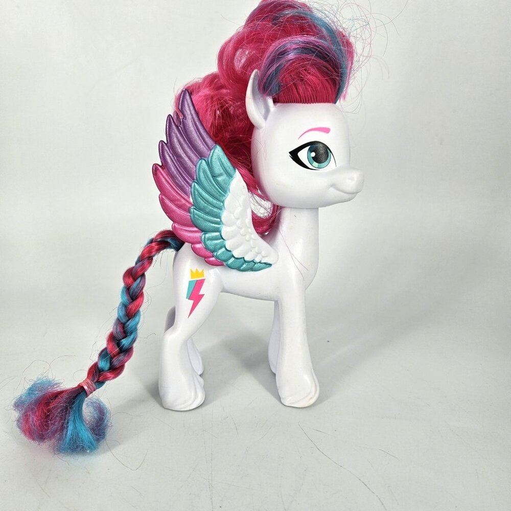 My Little Pony MLP Zipp Storm Pegasus Hasbro 7in White Wings Hair Toy Loose